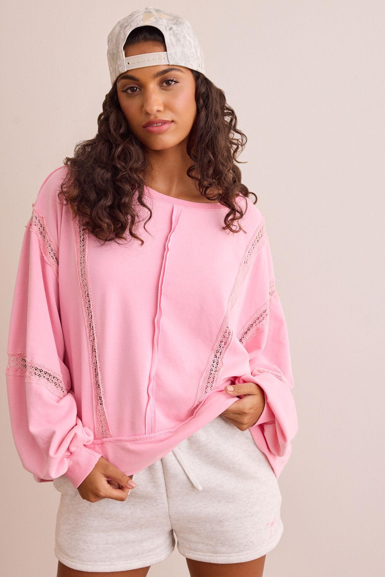 Bounce Back Lace Pieced Pullover Product Image
