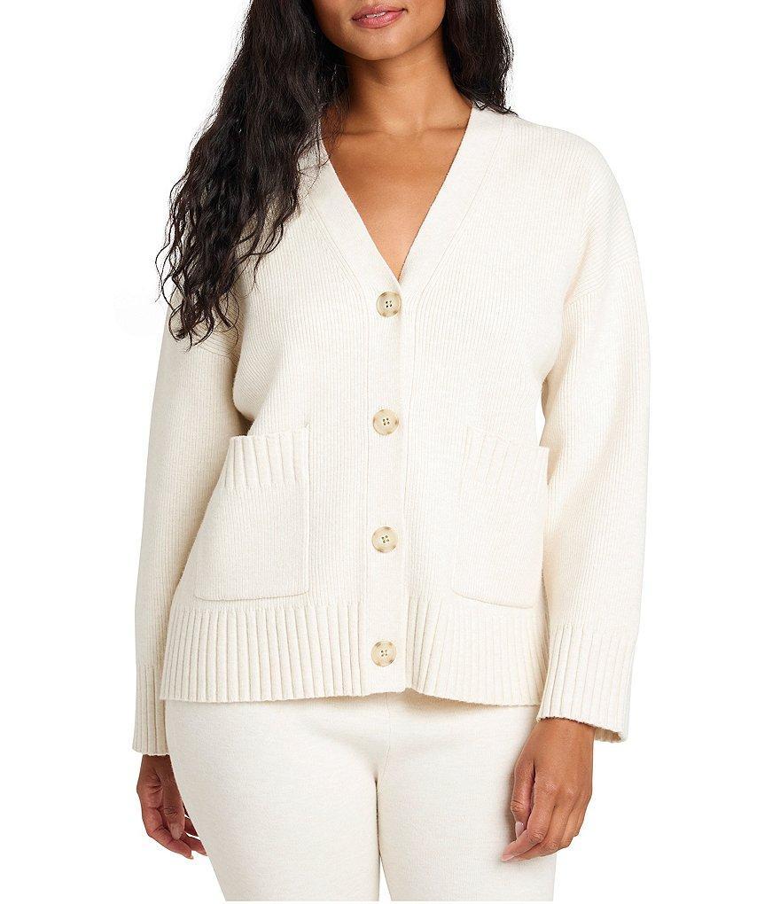 Splendid x Cella Jane Blog Knit V-Neck Dropped Long Sleeve Button Front Cardigan Product Image