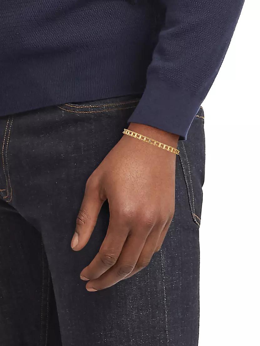 14K Yellow Gold Railroad-Link Bracelet/8.5" x 5MM Product Image