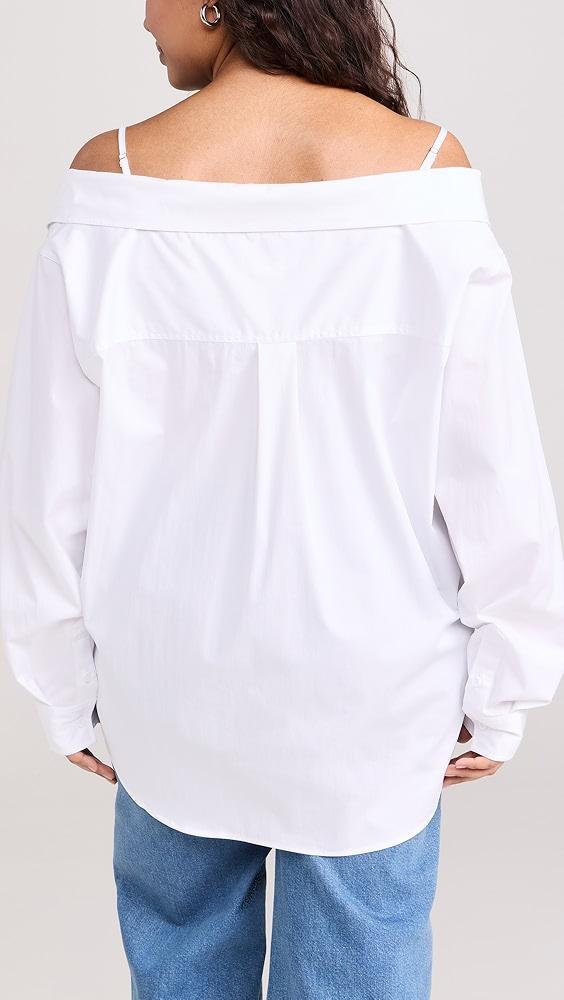 Good American Poplin Off Shoulder Shirt | Shopbop Product Image