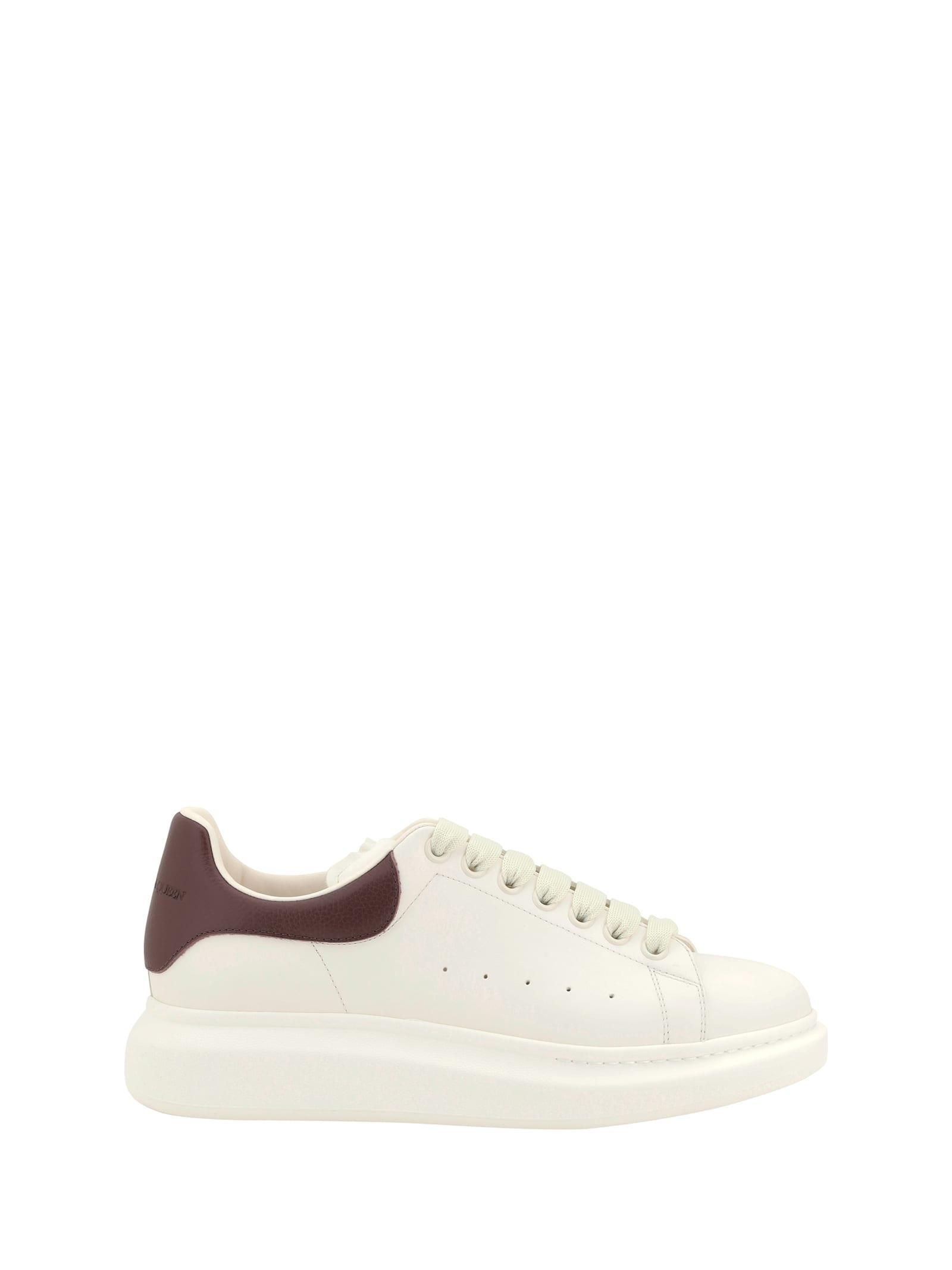 ALEXANDER MCQUEEN 45mm Oversized Leather Sneakers In Off-white/bordeaux Product Image
