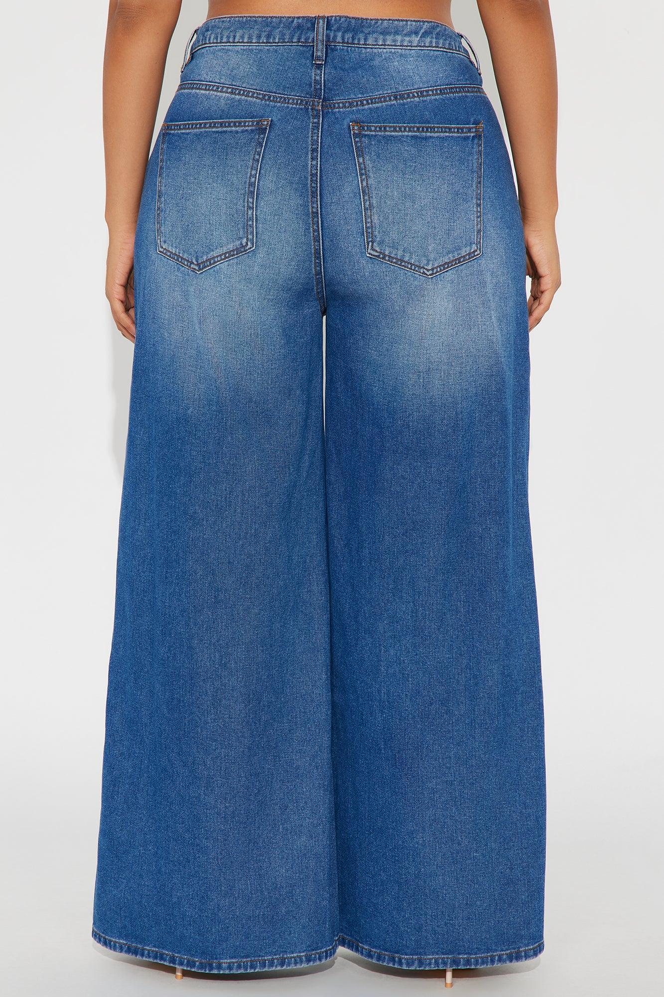 She Seams Stellar Wide Leg Jeans - Medium Wash Female Product Image