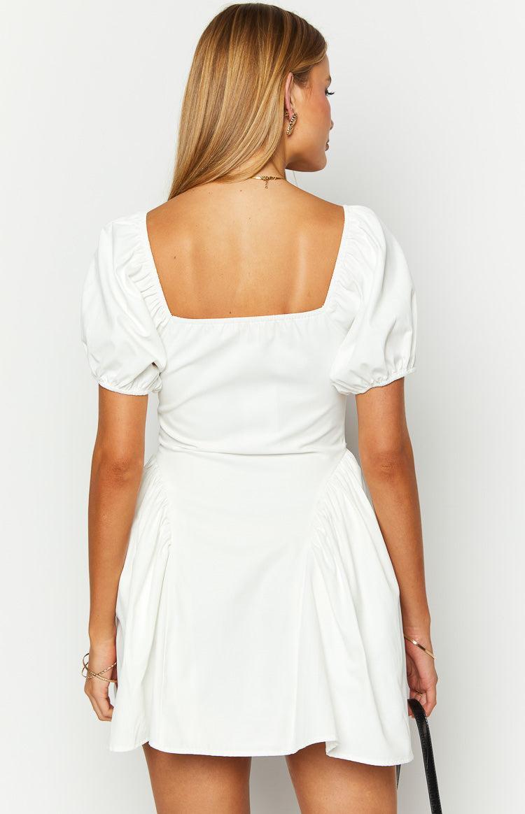 Emma White Puff Sleeve Mini Dress Product Image