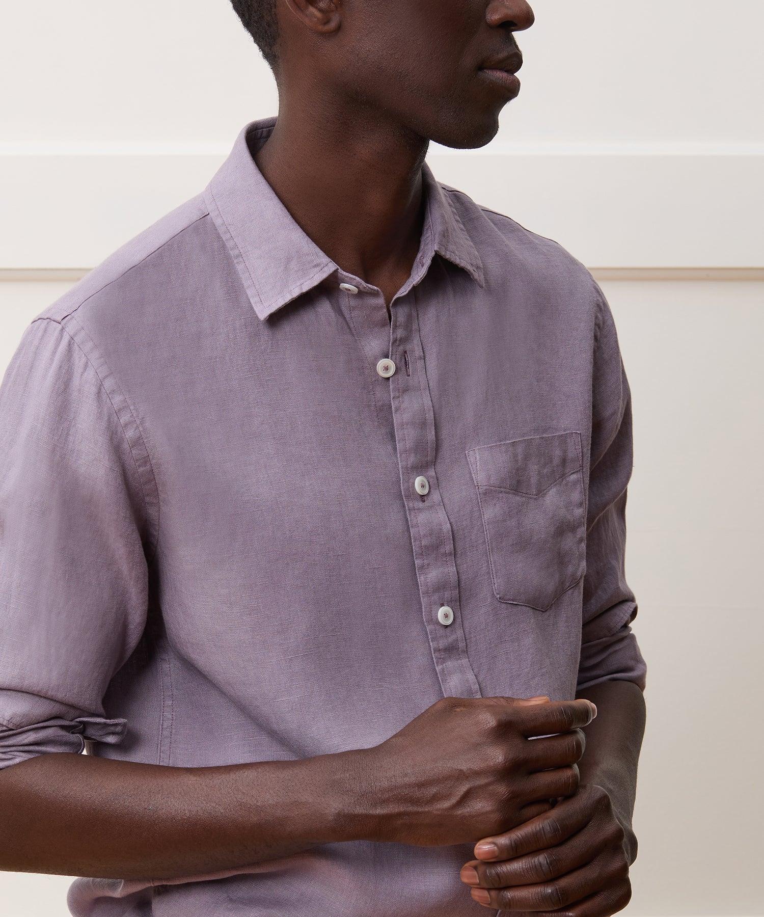 Sea Soft Irish Linen Point Collar Shirt Product Image