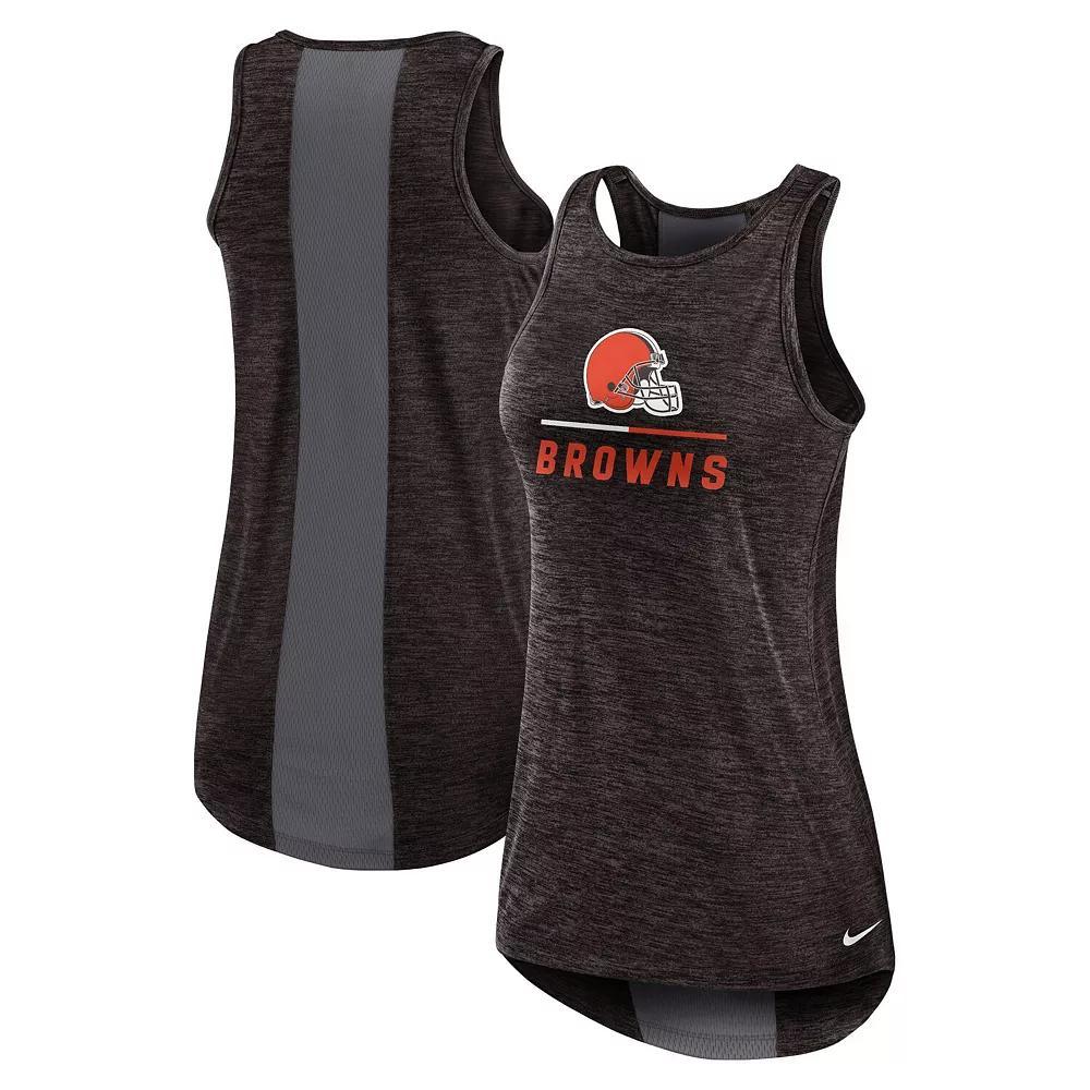 Women's Nike Brown Cleveland Browns High Neck Performance Tank Top, Size: Large Product Image