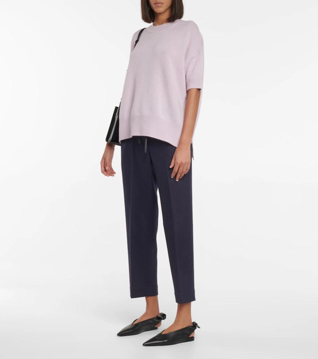 JIL SANDER Wool-blend Cropped Pants In Blue Product Image