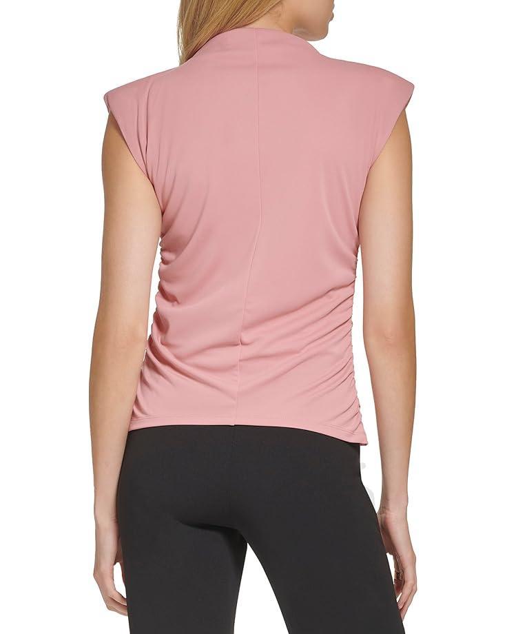 Cropped Sleeveless Top With Elastic Hem Product Image