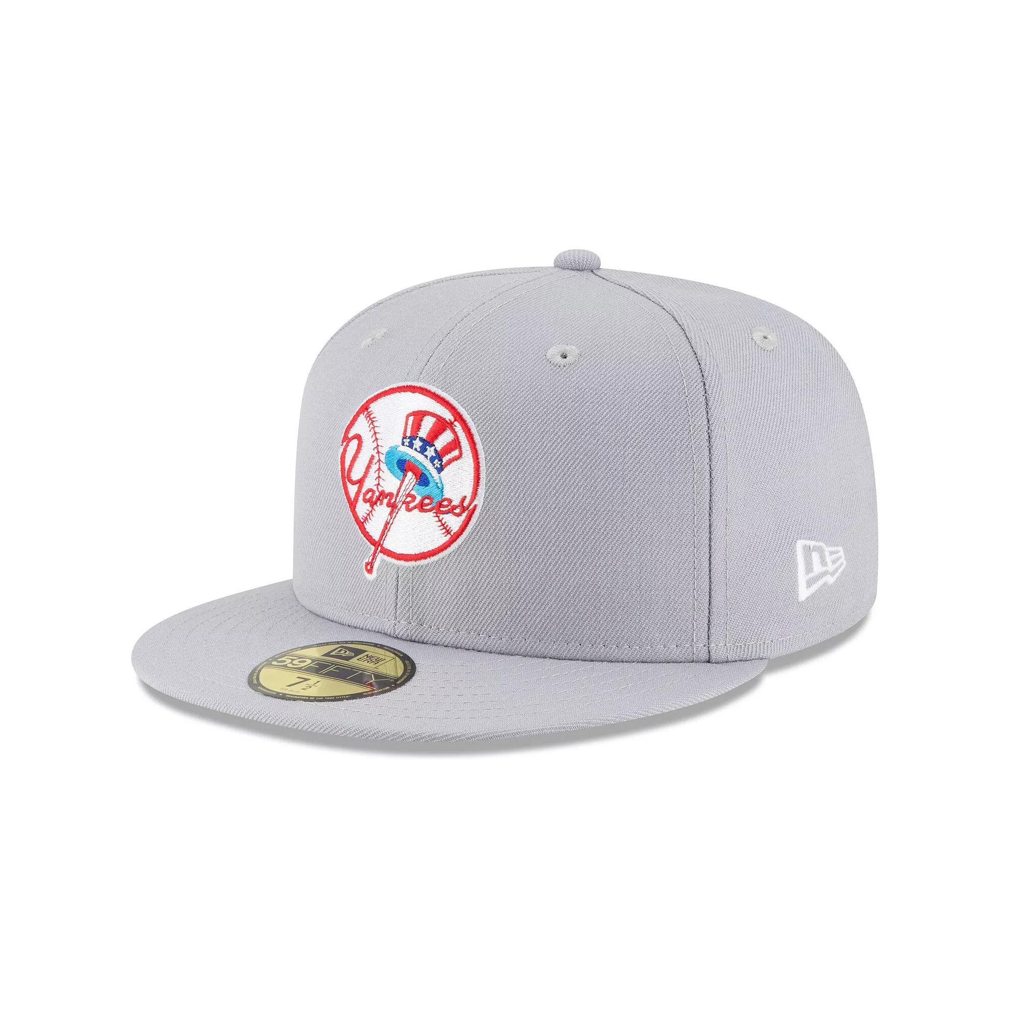Men's New Era Gray New York Yankees Cooperstown Collection Wool 59FIFTY Fitted Hat, Size: 6 7/8, Grey Product Image