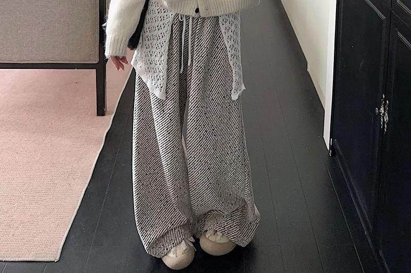 Contrast Collar Button-Up Carding / High Rise Printed Wide Leg Pants / Lace Wrap Skirt Product Image