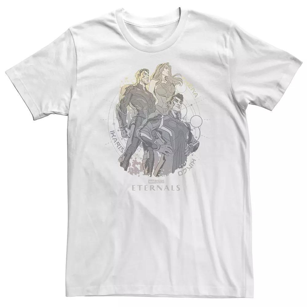 Big & Tall Marvel Eternals The Immortals Of Earth Sketched Collage Tee, Men's, Size: 3XL Tall, White Product Image