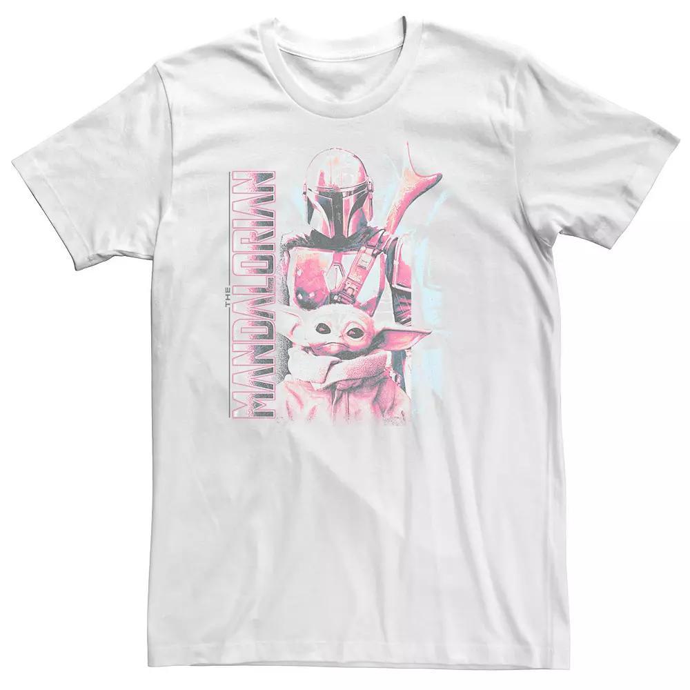 Big & Tall Star Wars The Mandalorian Baby Yoda And Djarin Tee, Men's, Size: 3XL Tall, White Product Image