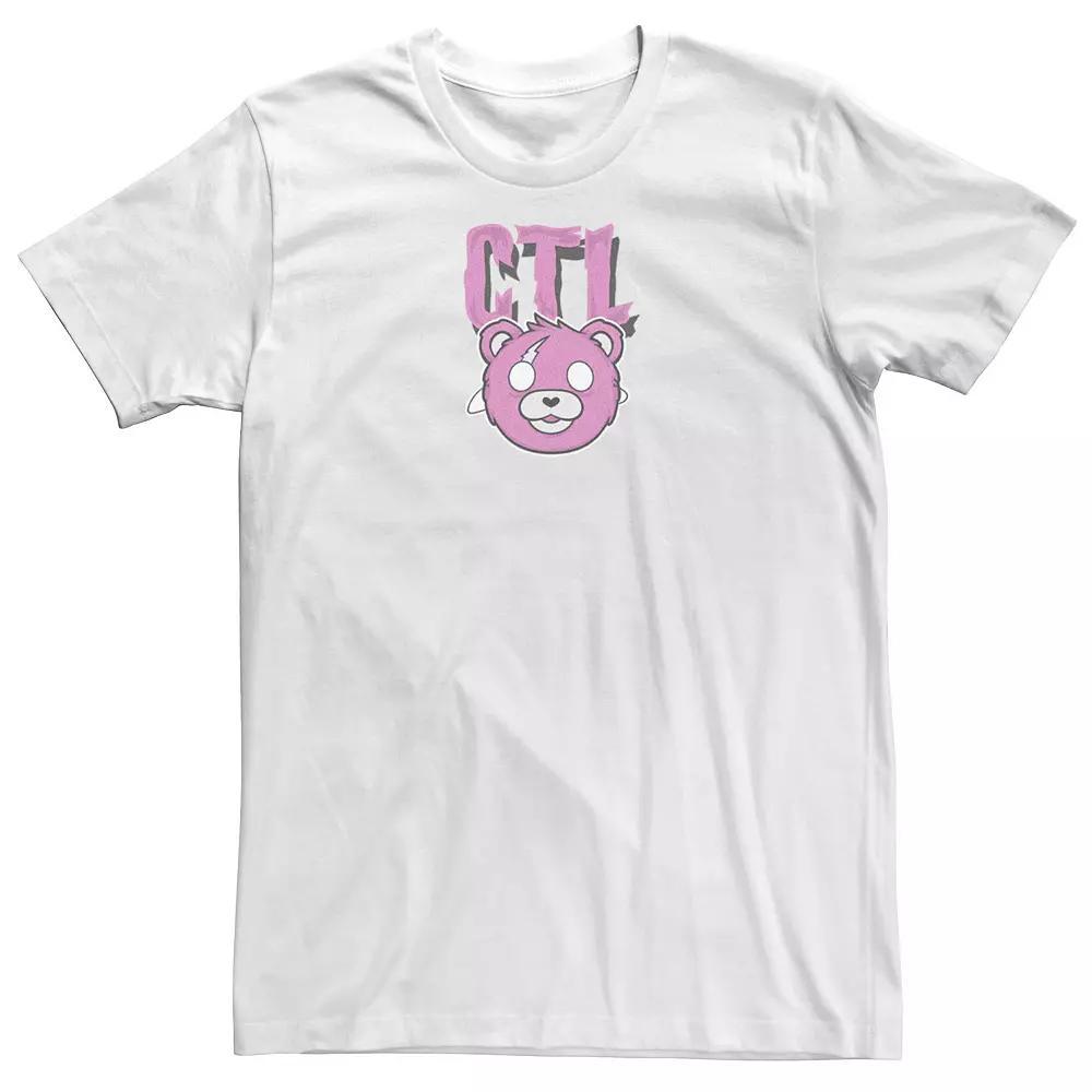 Big & Tall Fortnite Cuddle Bear Mask Big Face Tee, Men's, Size: XL Tall, White Product Image
