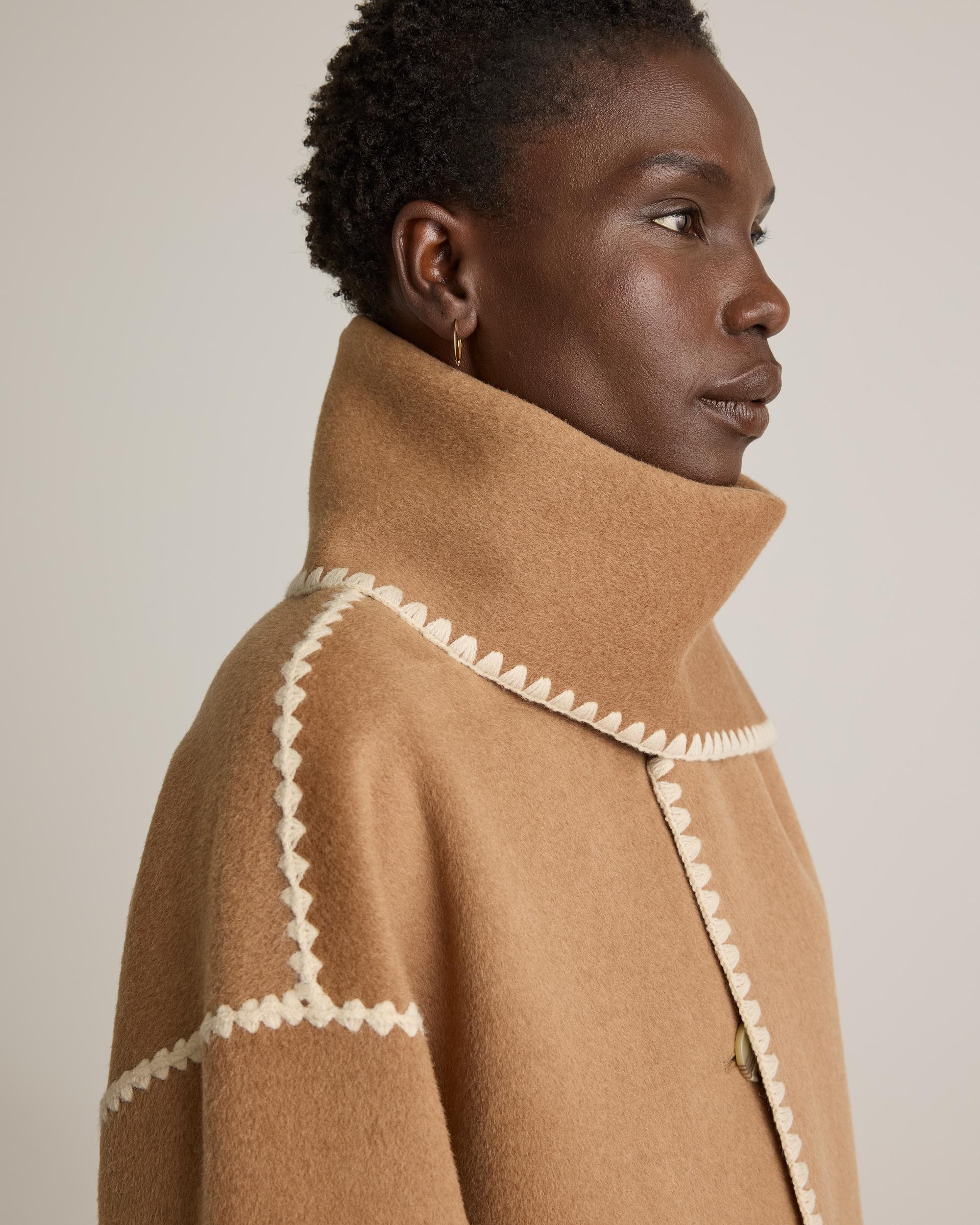 Quince | Women's Double-Faced Merino Wool Scarf Coat Product Image
