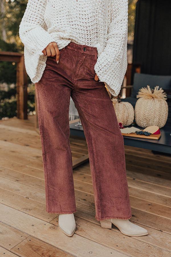 The Madelyn High Waist Corduroy Pants in Maple Product Image