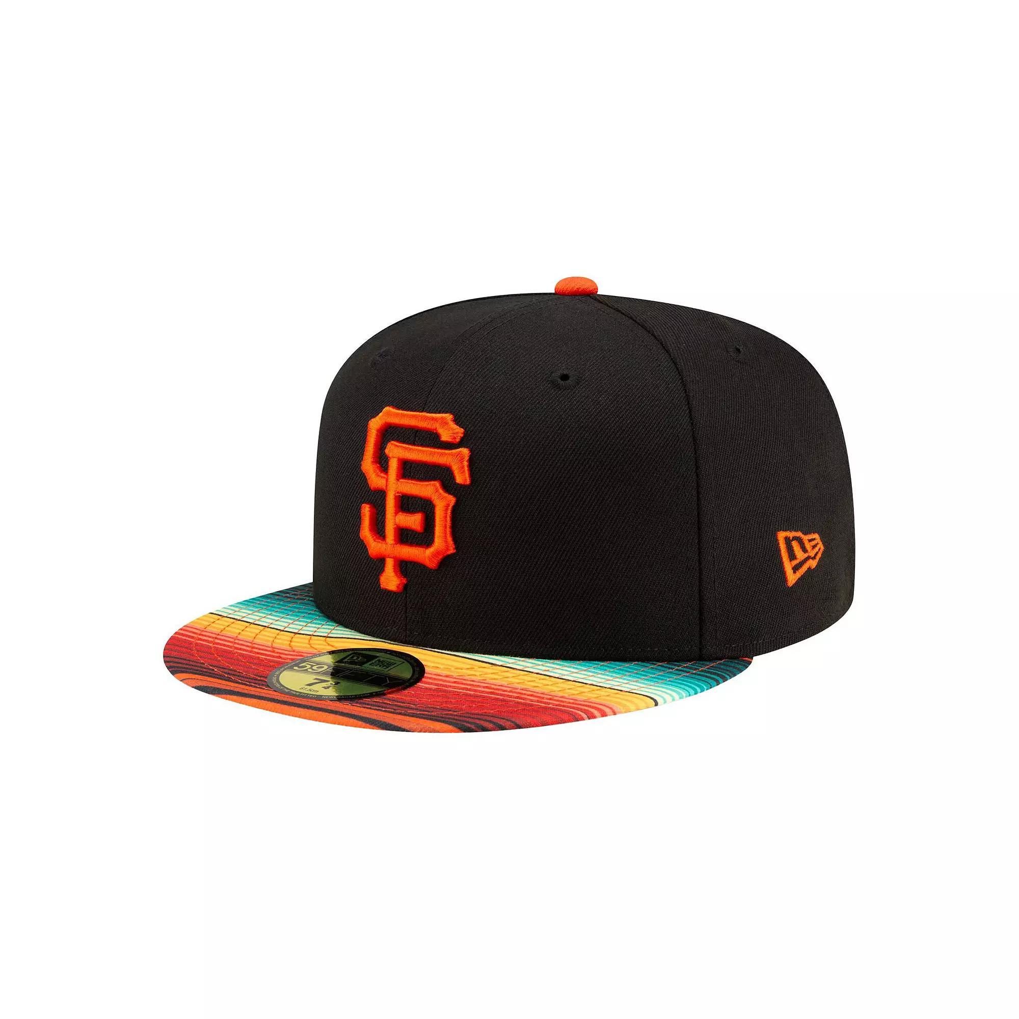 Men's New Era Black San Francisco Giants Turn Back The Clock 59FIFTY Fitted Hat, Size: 7 Product Image