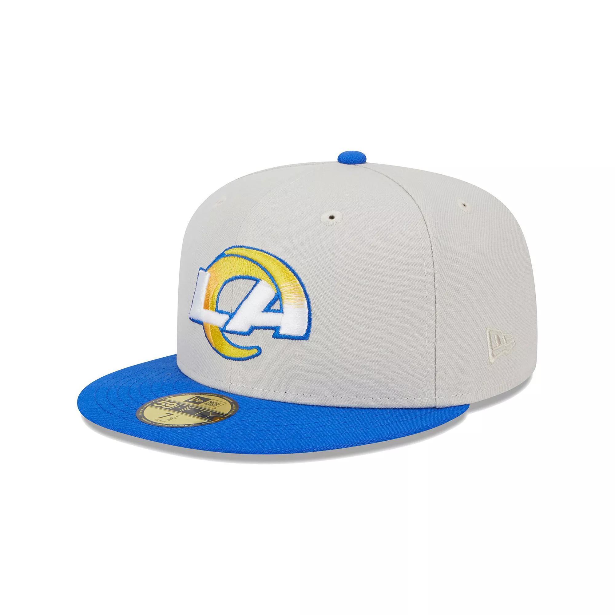 Men's New Era Khaki/Royal Los Angeles Rams Super Bowl Champions Patch 59FIFTY Fitted Hat, Size: 7 5/8, Beig K Product Image