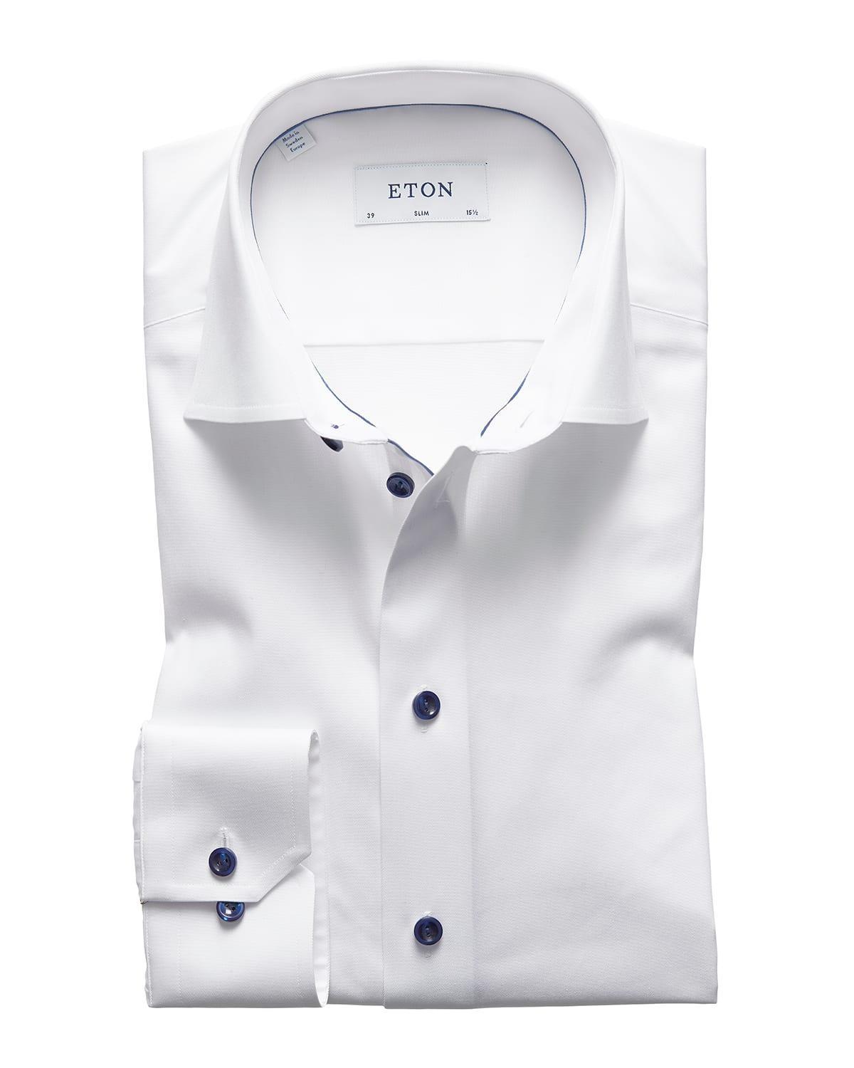 Mens Slim Fit Twill Dress Shirt Product Image