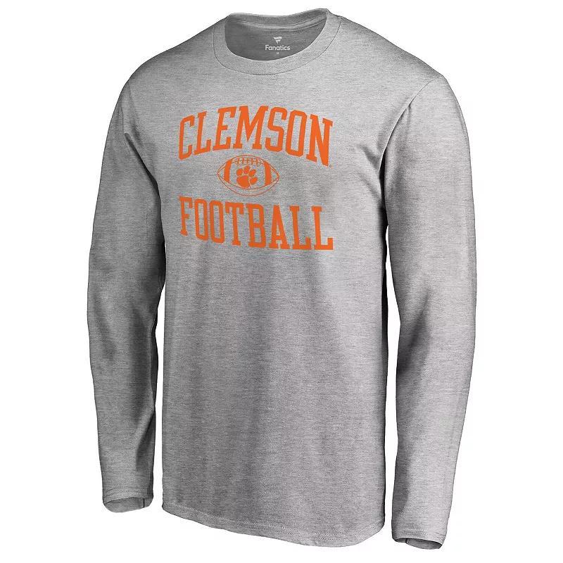 Men's Ash Clemson Tigers First Sprint Long Sleeve T-Shirt, Size: 3XL, Grey Product Image