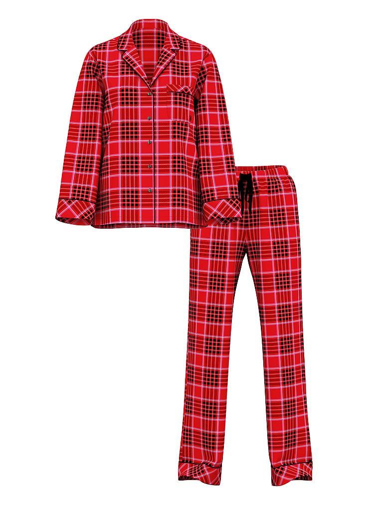 Flannel Popover Long Pajama Set Product Image