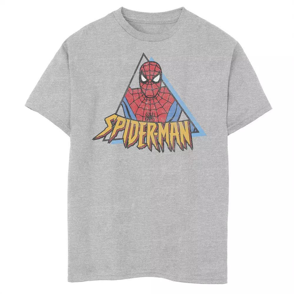 Boys 8-20 Marvel Spider-Man Retro Triangle Portrait Graphic Tee, Boy's, Size: XS, Athletic Grey Product Image