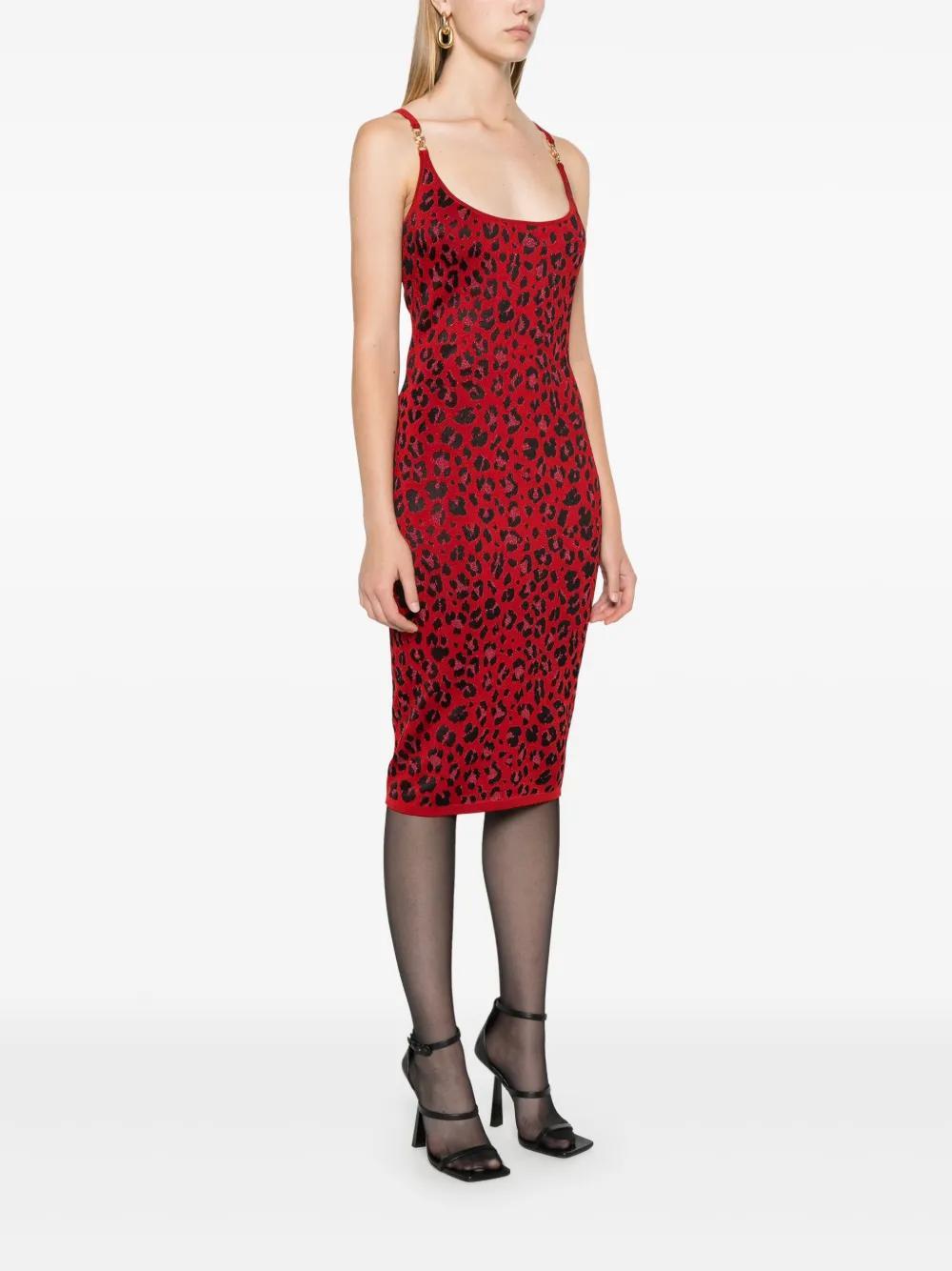 leopard lurex midi dress Product Image