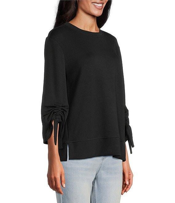 Westbound Ruched Sleeve Crew Neck Top Product Image