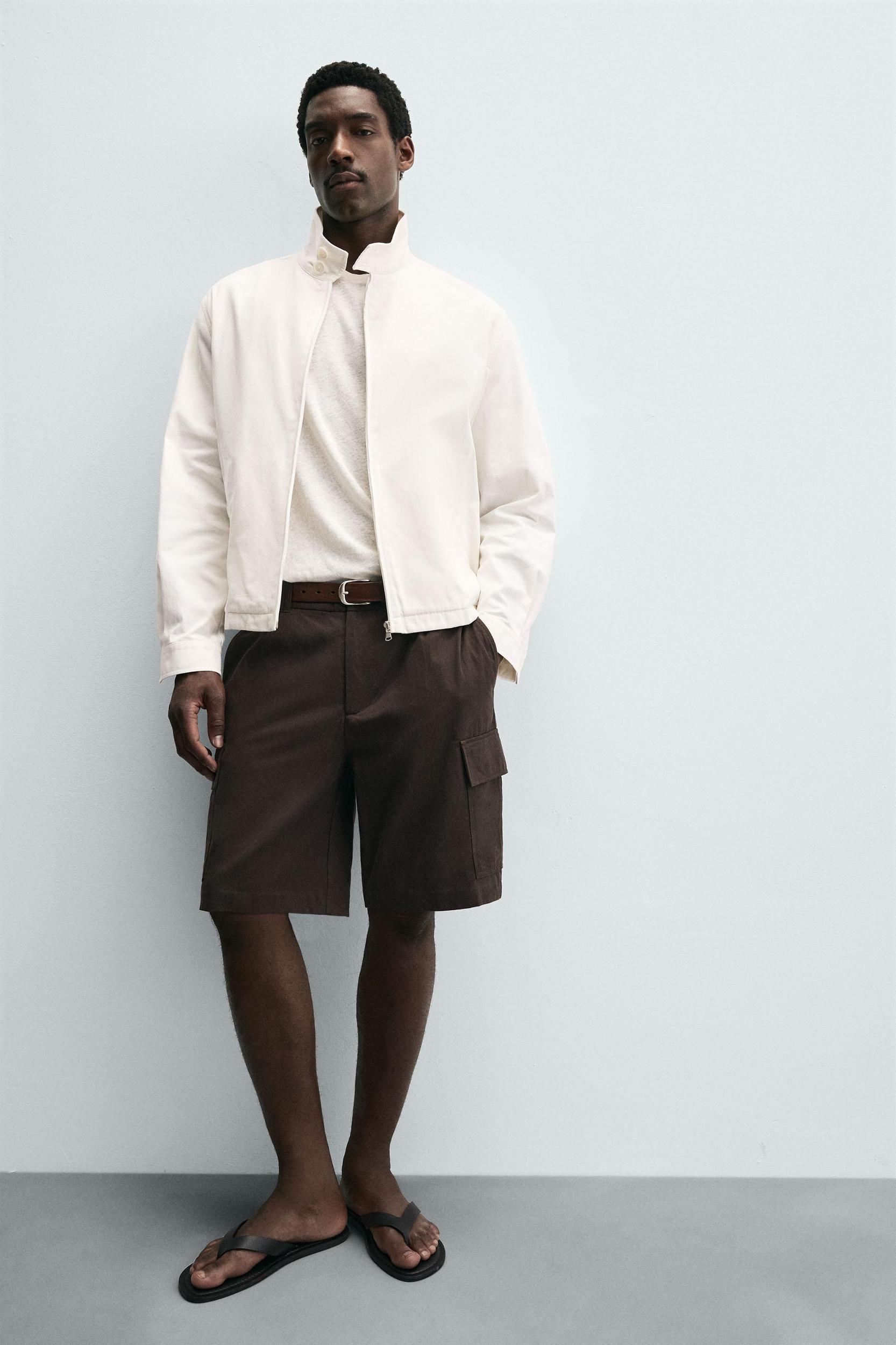 LYOCELL-COTTON CARGO SHORTS Product Image