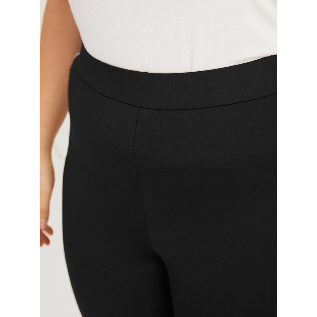 Plus Size Contrast Skinny Elastic Waist High Rise Leggings Women Multicolor Casual High stretch Skinny High Rise Dailywear Leggings BloomChic 12/L Product Image