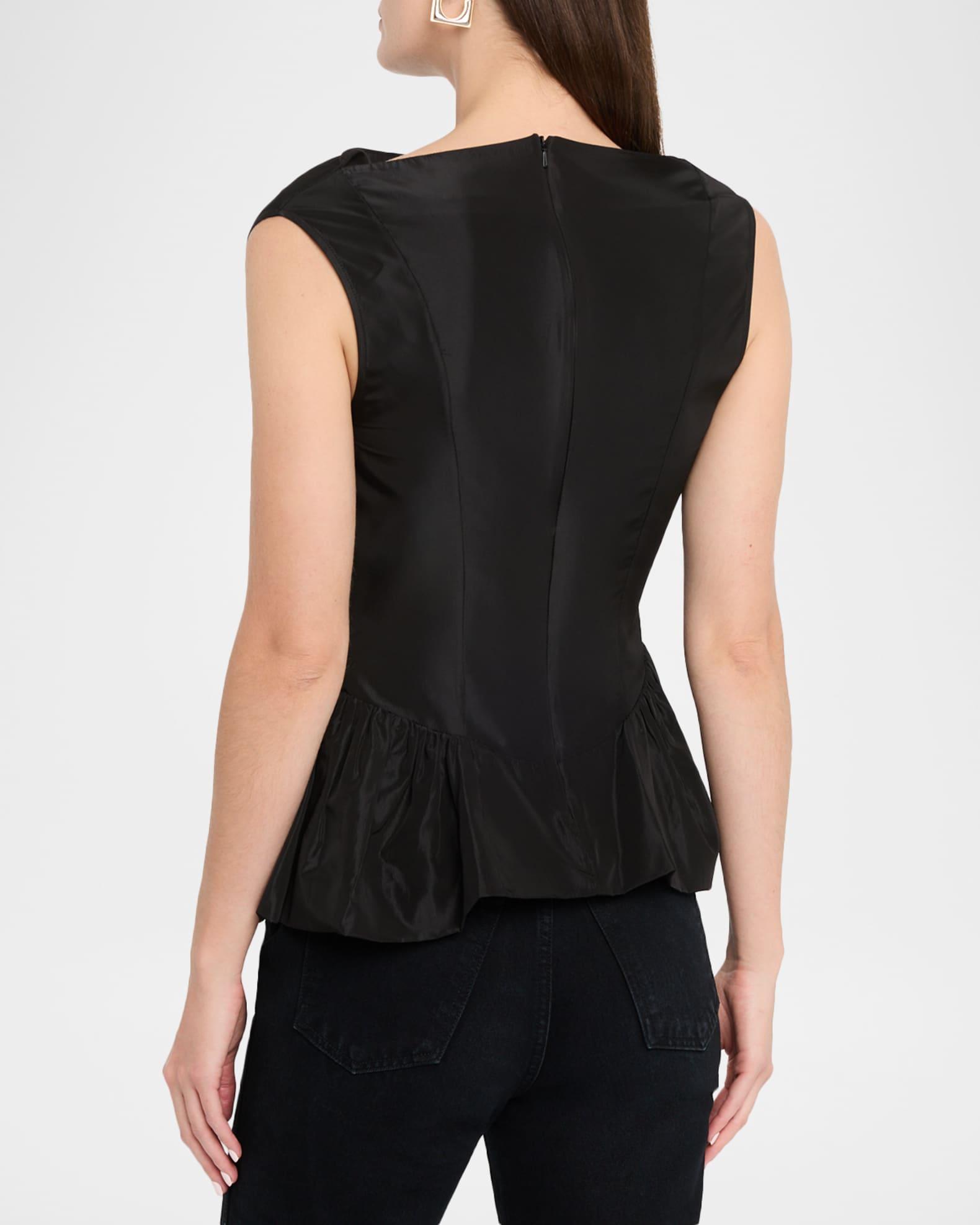 Sleeveless Draped Peplum Top Product Image