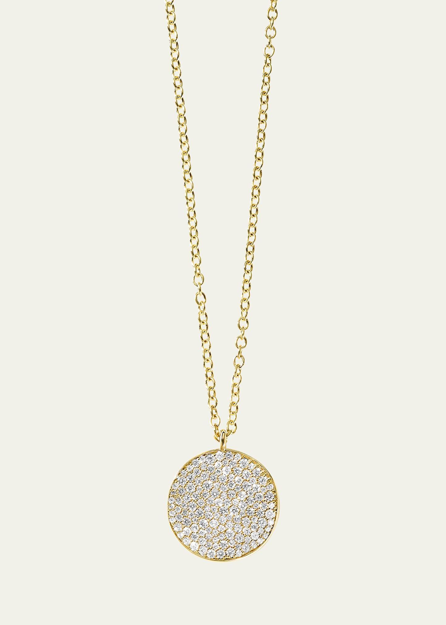 Medium Flower Pendant Necklace in 18K Gold with Diamonds Product Image