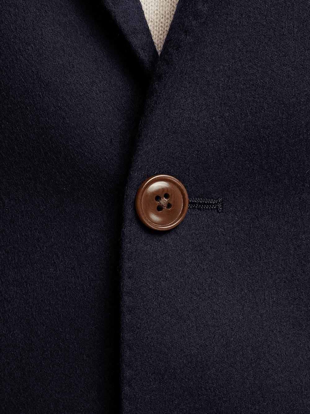 Cashmere Single Breasted Notch Lapel Sport Coat - Navy Product Image