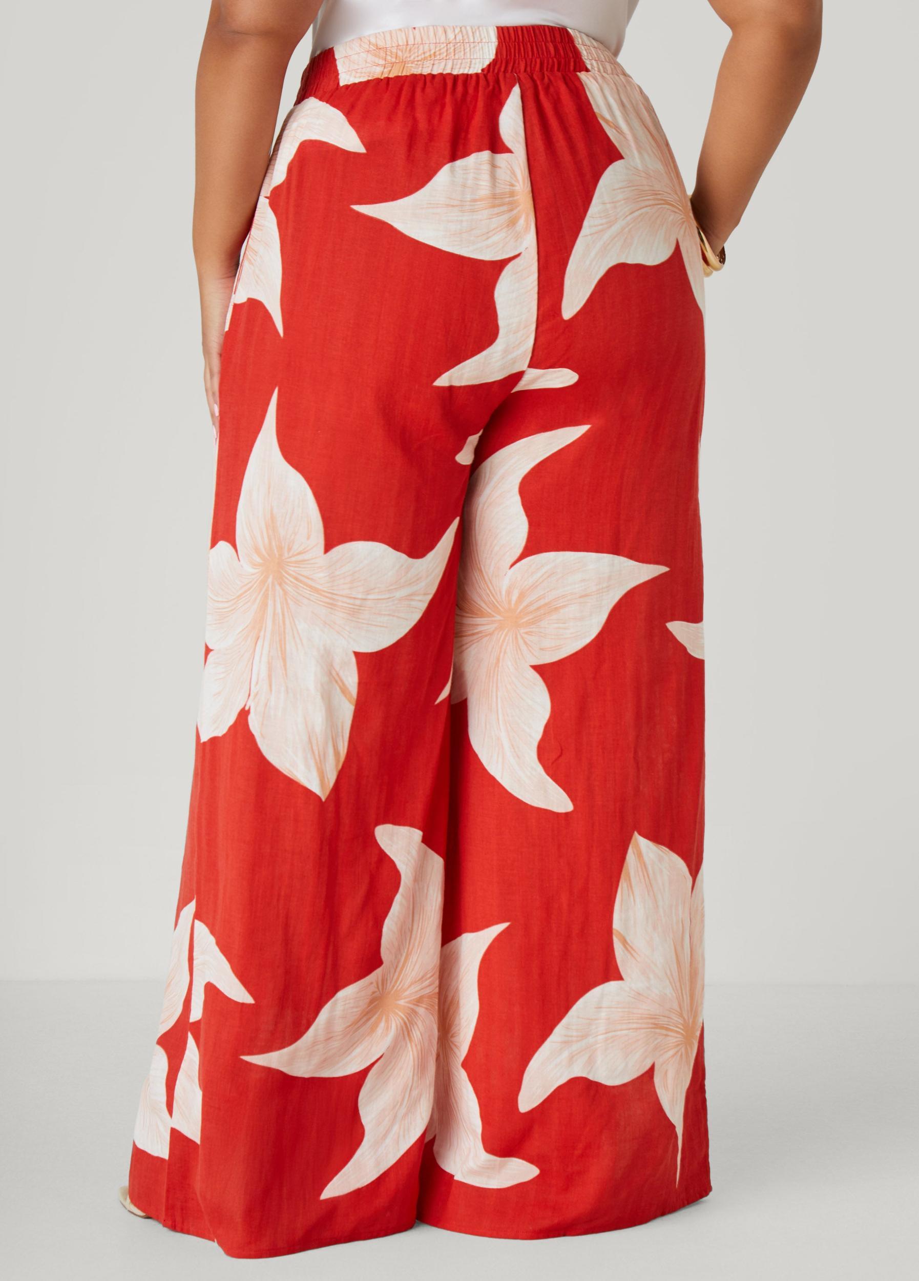 Floral Print Cotton Gauze Pants Product Image