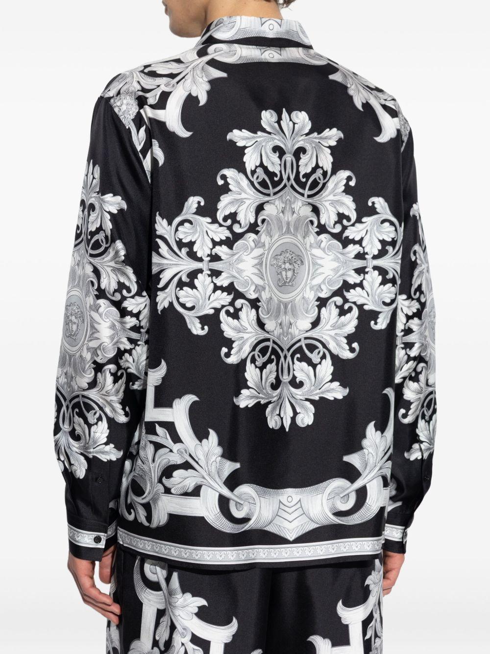 Barocco-print silk shirt Product Image