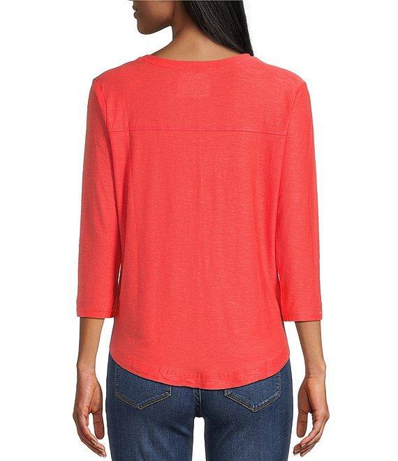 Westbound 3/4 Sleeve Knit Crew Neck Top Product Image