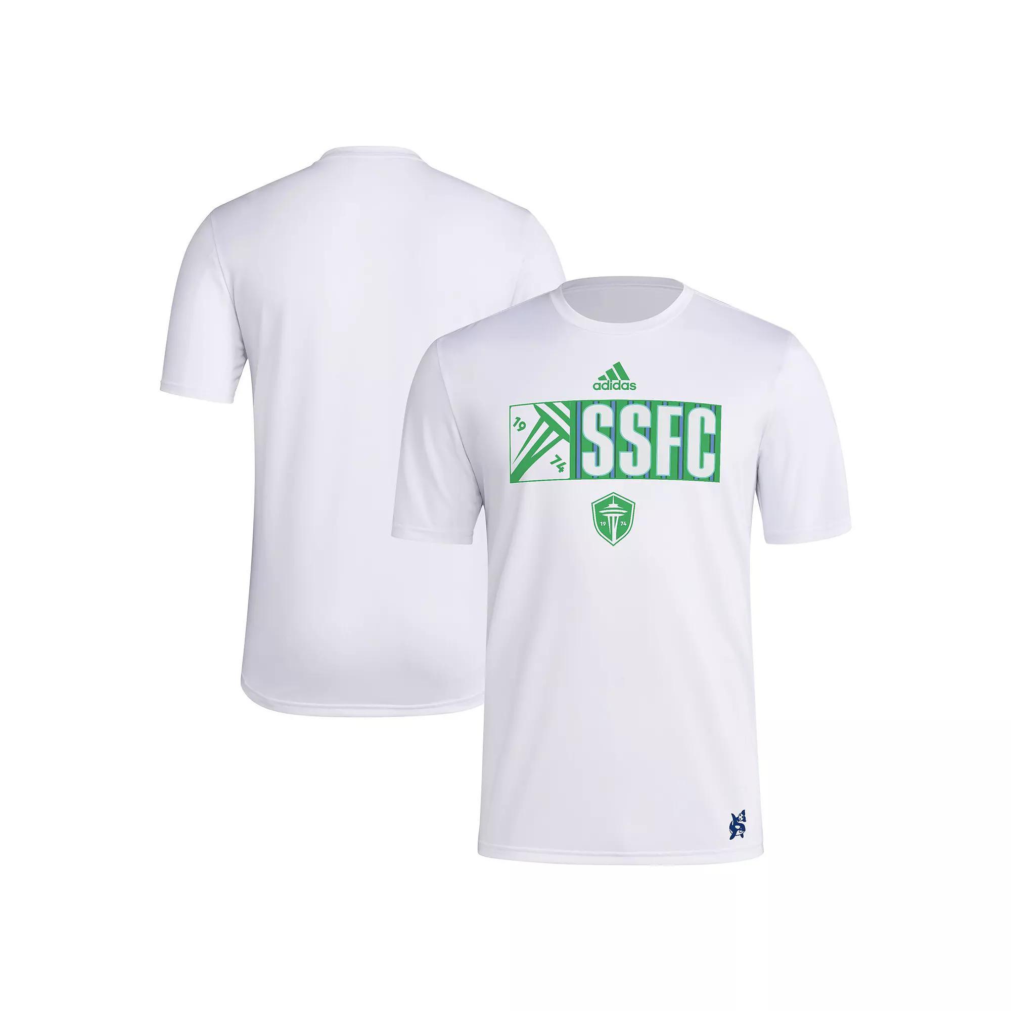 Men's adidas White Seattle Sounders FC 2024 Jersey Hook AEROREADY T-Shirt, Size: 2XL Product Image