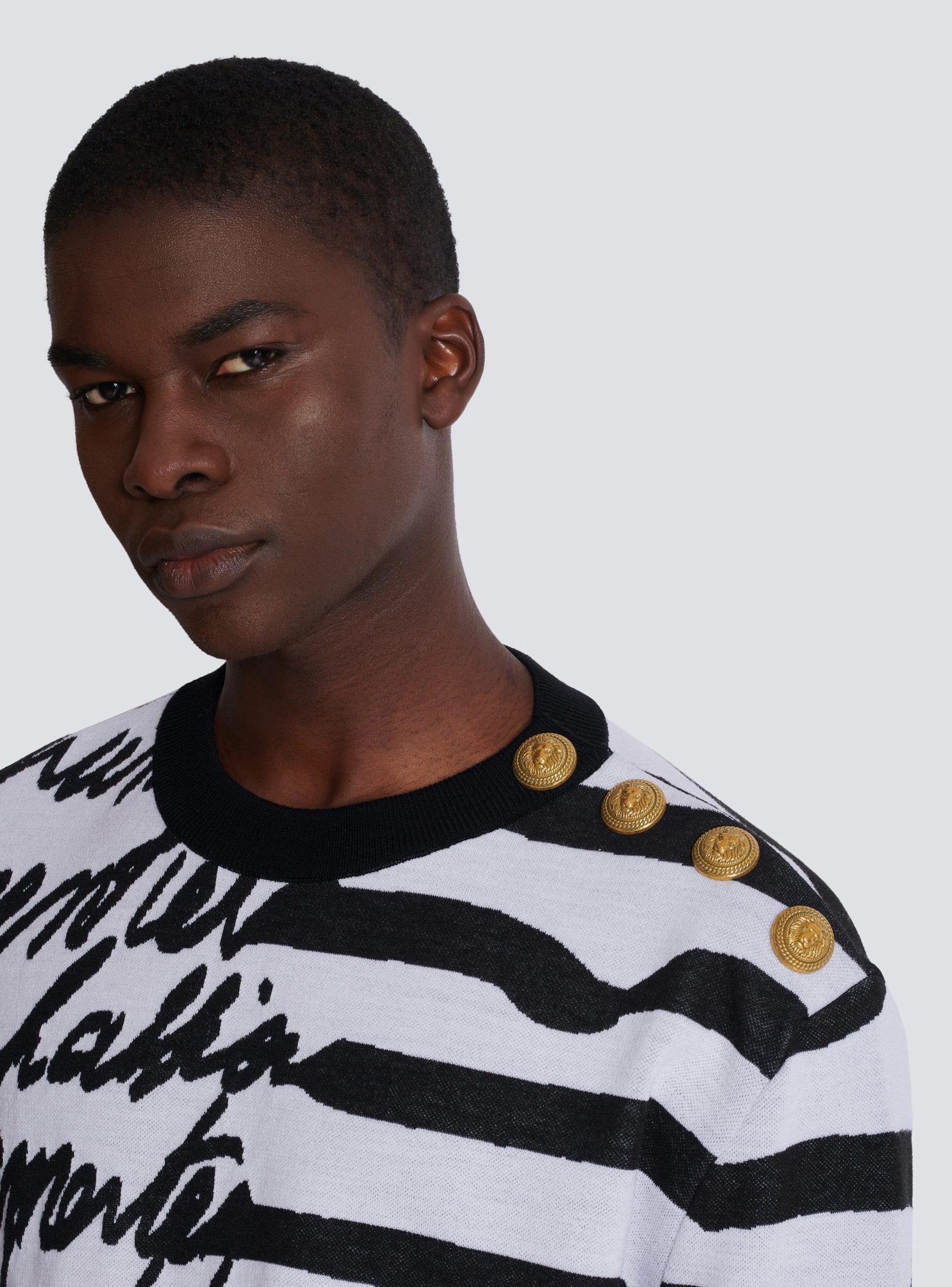 Striped "Love Letter" knit jumper Product Image
