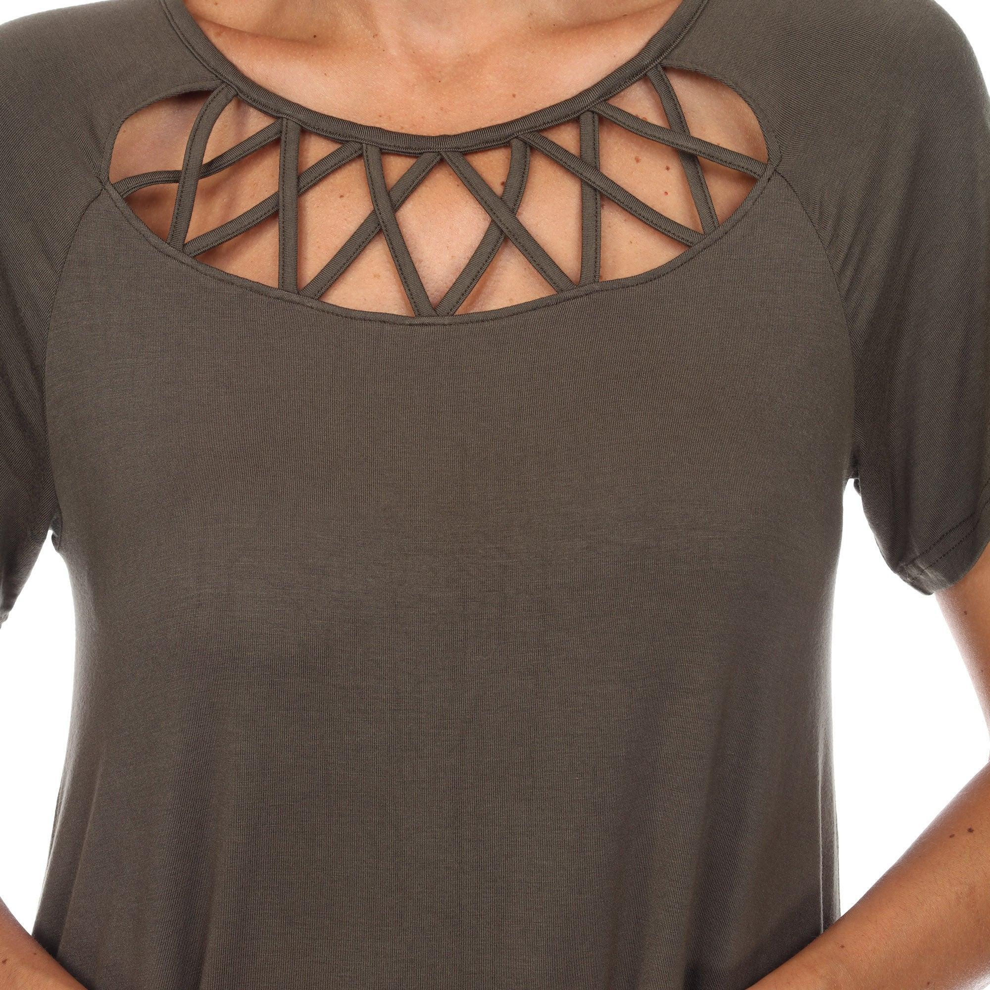 Crisscross Cutout Short Sleeve Top Product Image