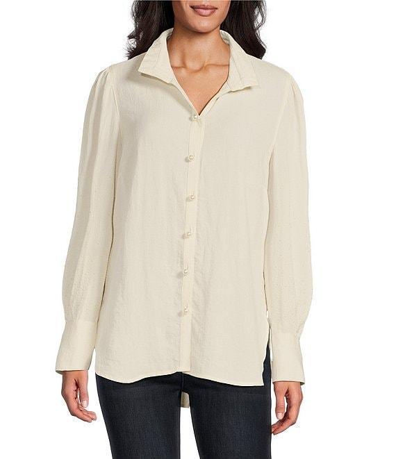 John Mark Collared Button Front 3/4 Sleeve Top Product Image