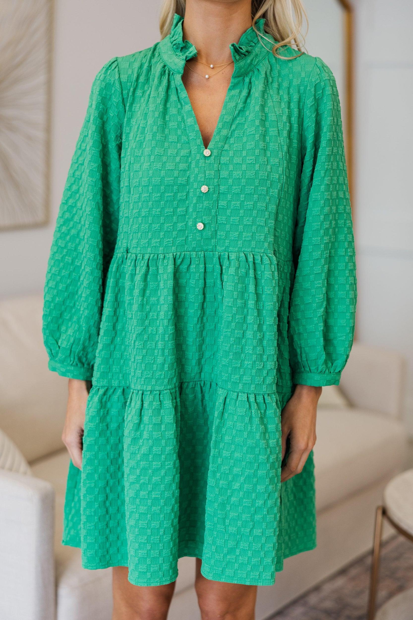 NURSING COLLECTION: All Up To You Green Textured Dress Female Product Image