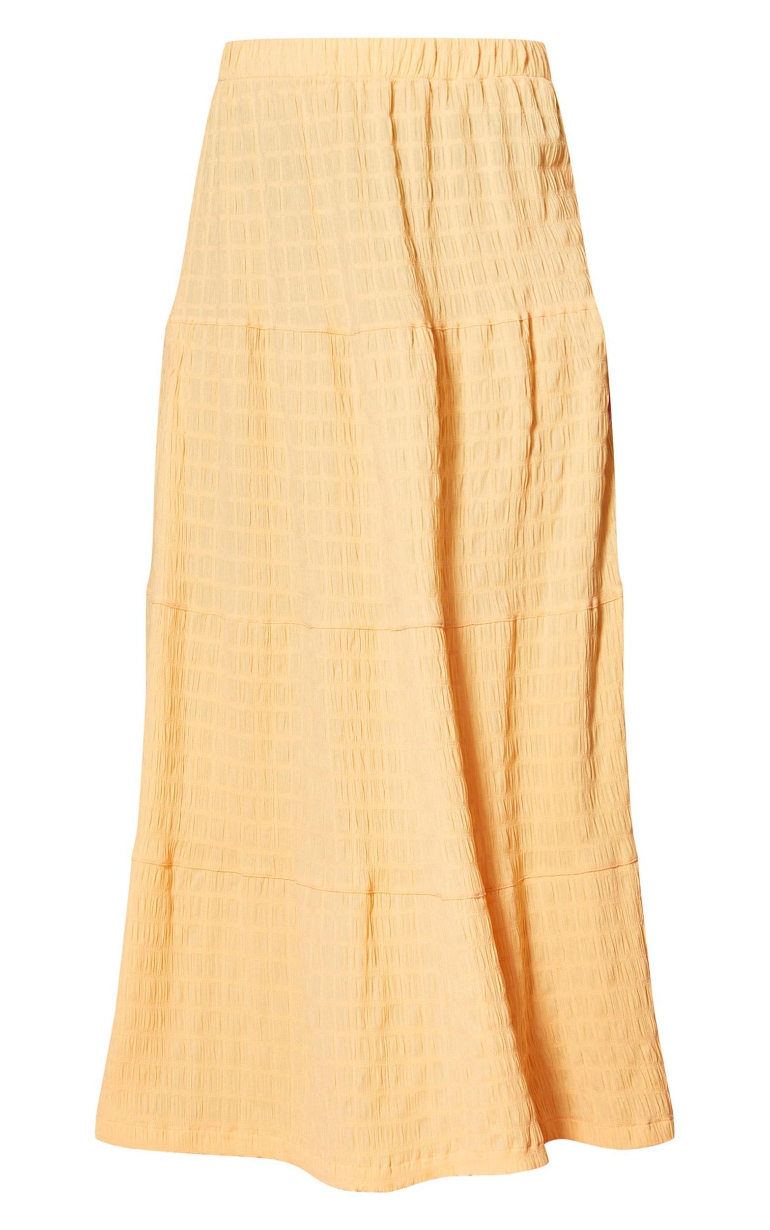 Peach Bubble Textured Maxi Skirt Product Image