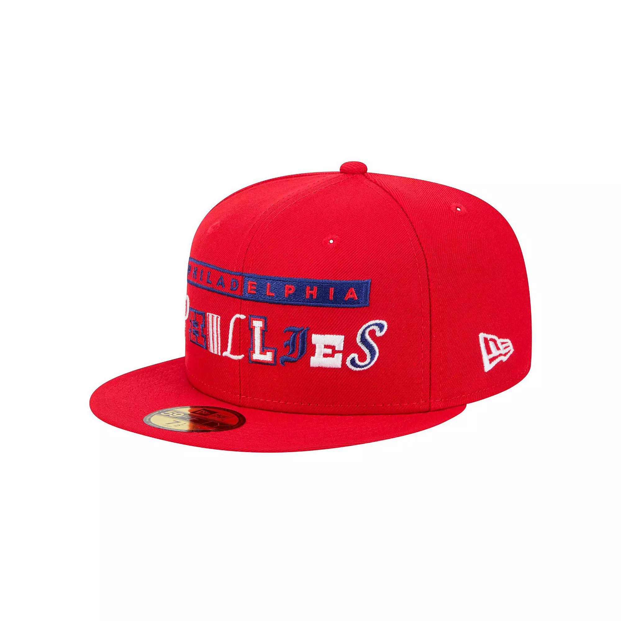 Men's New Era Red Philadelphia Phillies Ransom 59FIFTY Fitted Hat, Size: 7 7/8 Product Image