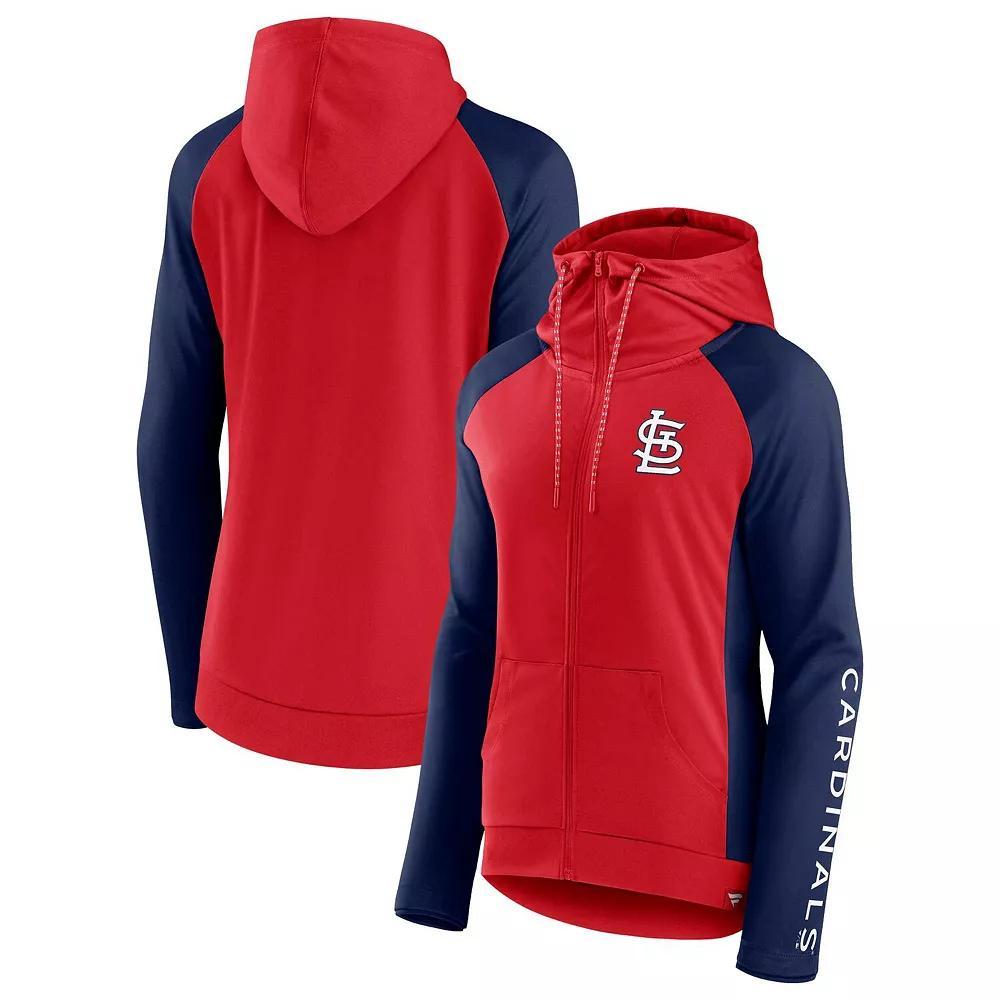 Women's Fanatics Branded Cardinal/Black Arizona Cardinals End Around Lightweight Raglan Full-Zip Hoodie Jacket, Size: XS, Red Product Image