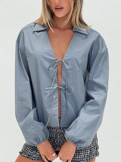 Rinon Long Sleeve Top Steel Product Image