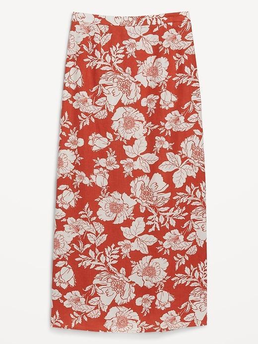 Linen-Blend Maxi Skirt Product Image