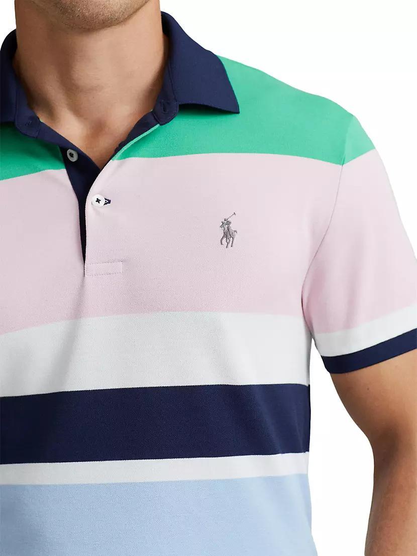 Striped Stretch-Cotton Polo Shirt Product Image