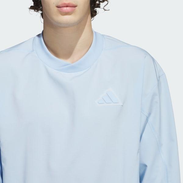 adidas Woven Pullover Crew Sweatshirt Royal Blue M Mens Product Image