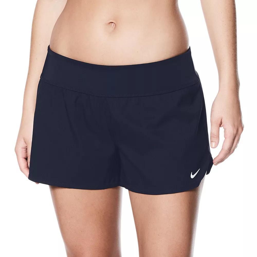 Women's Nike Solid Boardshort Swim Bottoms, Size: Small, Black Navy Product Image