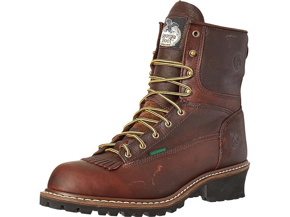 Georgia Boots Loggers Men's Waterproof Work Boots, Size: 12 Wide, Tumbled Brown Product Image