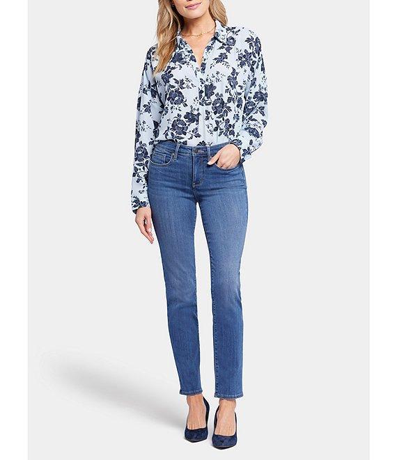 NYDJ Petite Size Sheri Slim Mid Rise Stretch Denim Jeans Product Image