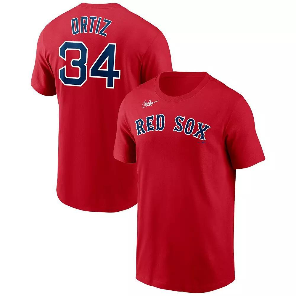 Men's Nike David Ortiz Red Boston Red Sox Name & Number T-Shirt, Size: XL Product Image